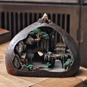 Resin Waterfall Mountain Incense Burner, Half Mountain Rainfall Dingxiang Road Zen Decor Incense Holder, Unscented Aromatherapy Craft for All Major Holiday Gifting