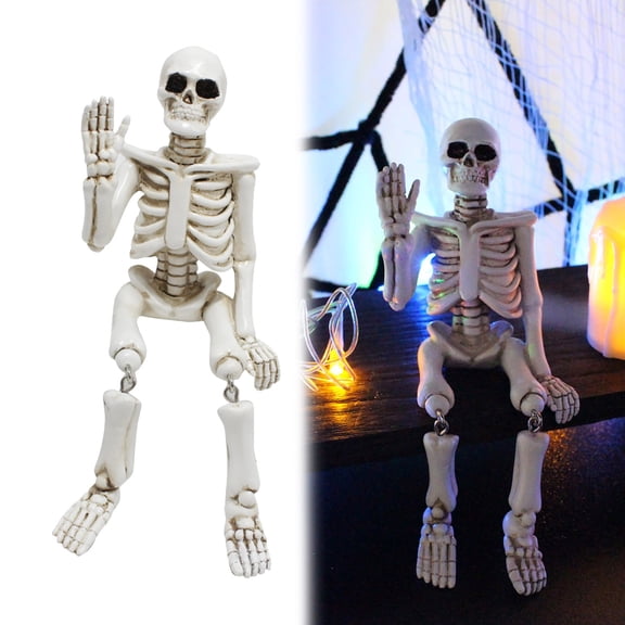 Resin Wave Skeleton Halloween Decoration Resin Human Skeleton Model Party Garden Home Decoration