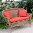 thumbnail image 1 of Resin Wicker Patio Loveseat Cushion and Pillows by Jeco, 1 of 1