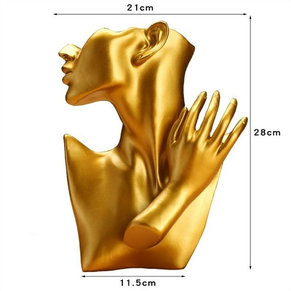 Resin Women Mannequin Head Necklace and Earring Display Jewelry Mannequin Display Jewelry Bust Display with Hand Display for Jewelry Accessories
