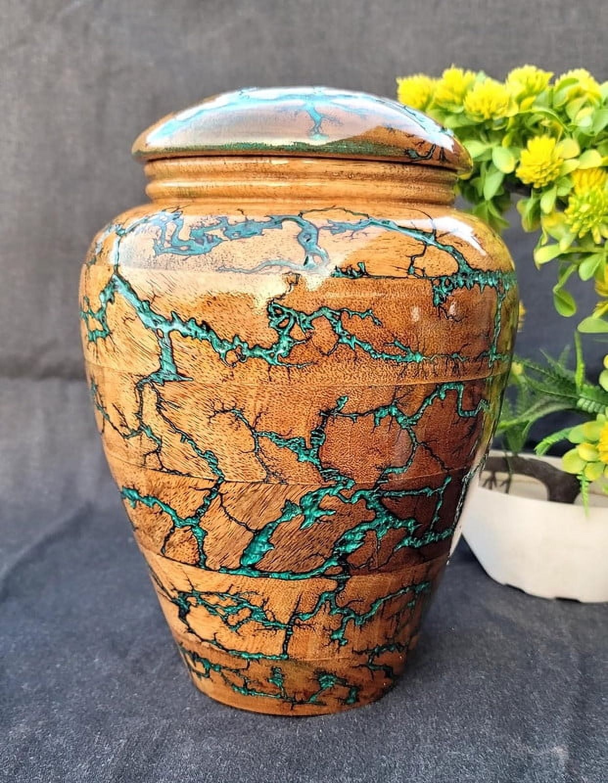 Resin and Wooden Cremation Urn for Human Ashes Male/Female, Cremation Adult Funeral Urn Box, Personalized Urn for Human Ashes - Custom Urn for Ashes (Medium)