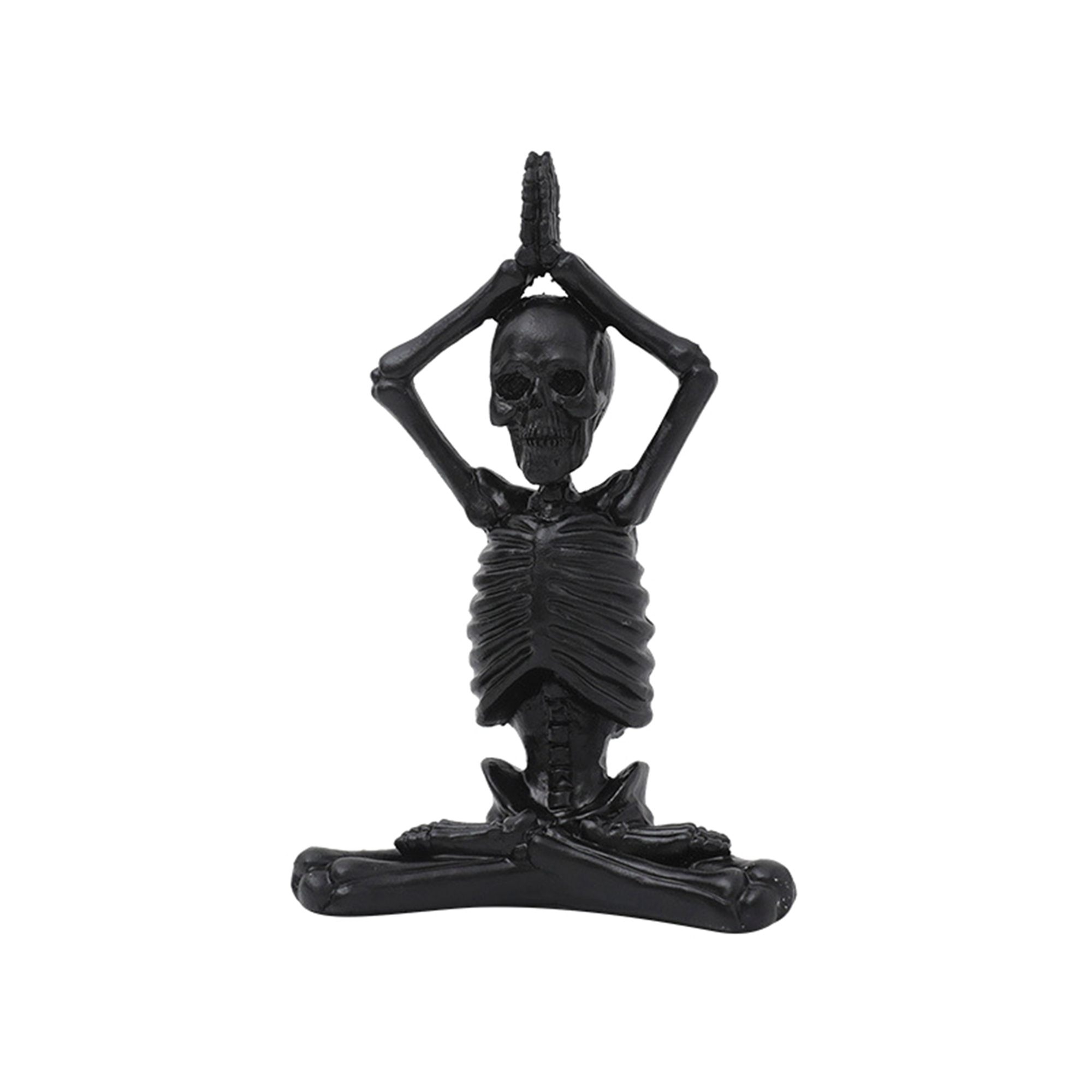 Resin Yoga Skull Statue Halloween Desk Figurine Ornaments for Home