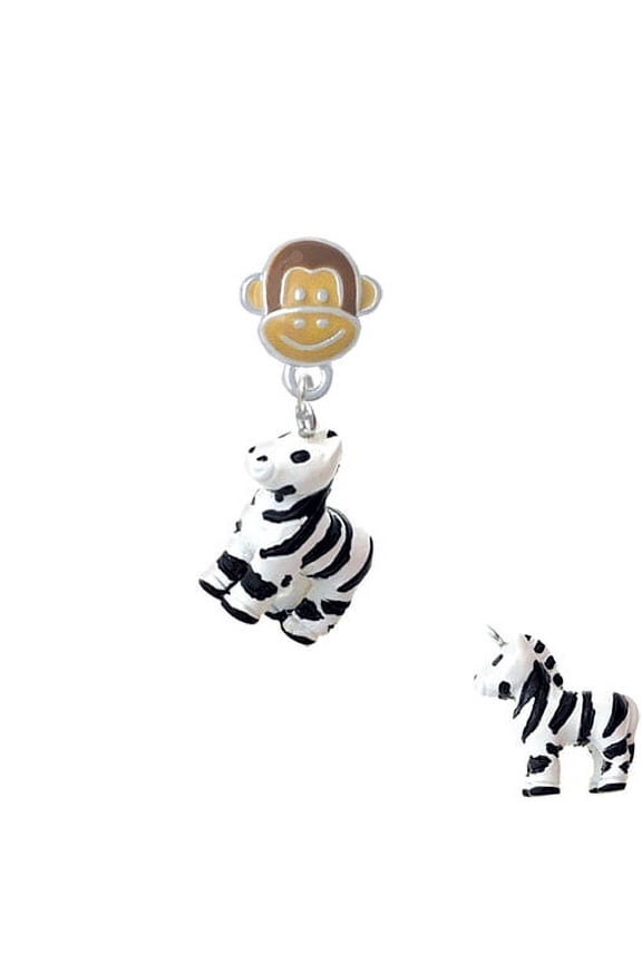 Resin Zebra - Monkey Face Charm Bead