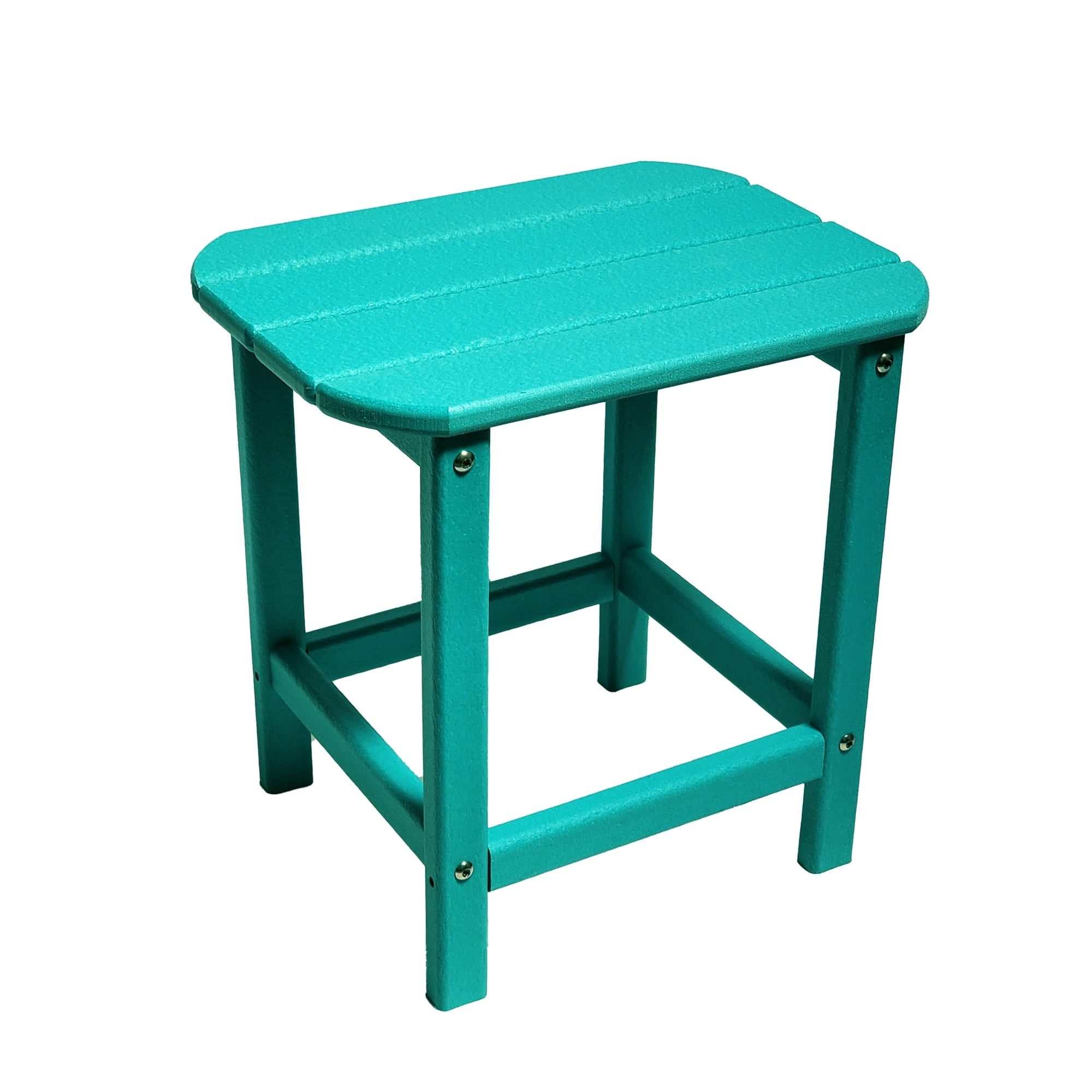 Teal HDPE Outdoor Side Table with Weather-Resistant Finish