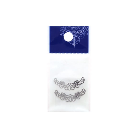 Resinate Charm Openwork Moon Medium Silver 2pc