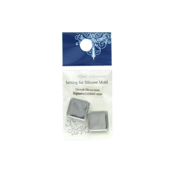 Resinate Setting For Mold Square Large Silver 2pc