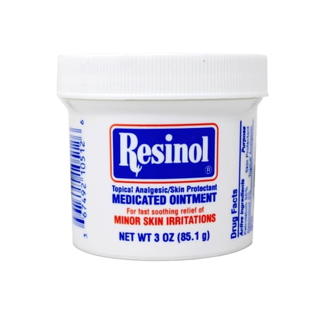 Resinol Medicated Ointment For Itch Relief And Protection Of Skin Rashes and Irritations, 3 Ounce Jar - 6 Pack