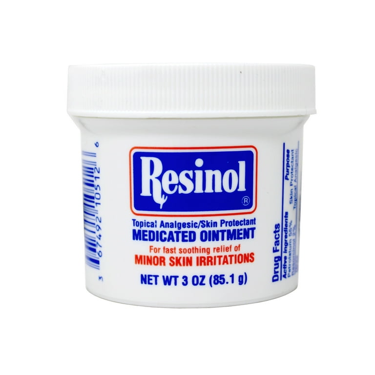 Resinol Medicated Ointment For Itch Relief And Protection Of Skin Rashes  and Irritations, 3 Ounce Jar - 6 Pack