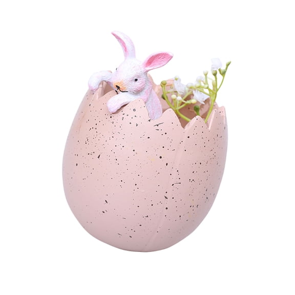 Resins Bunnies Flower Pots for Easters Festivities Rabbits Eggshell Planter Plant Container Bowl Home Tabletop Decors