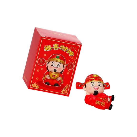 Resins Cai Shen Statues God of Wealth God of Fortunes Caishen Figurine Sculptures Fengshui Ornament New Years Gift