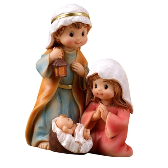 Resins Christmas Nativity Figurine For Children Tabletop And Holiday Display Arrangements