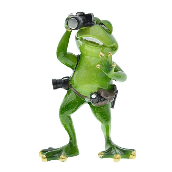 Resins Cute Dentists Cowboy Frogs Figurine Sculpture for Patios Garden Ornament