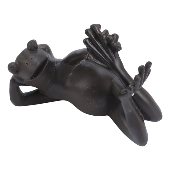 Resins Frogs Figurine In Elegant Bronze Resins Ornament for Home Table Decors