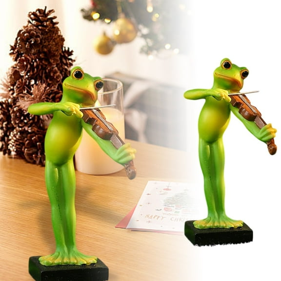 Resins Musician Statue Cartoon Animal Figurine Sculpture Multifunctional Decoration Resin Ornament Figurine for Home Office Desktop Decors and Artistic Ornament(B)