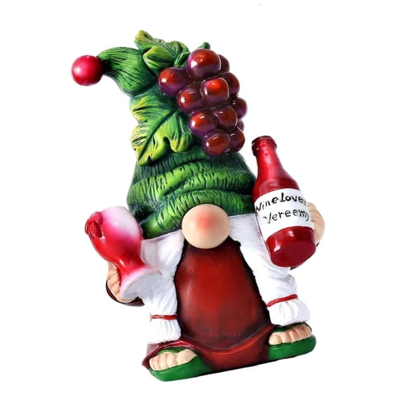 Resins Gnomes Figurine Wine Grapes Theme Statue Thanksgiving Tabletop Decors