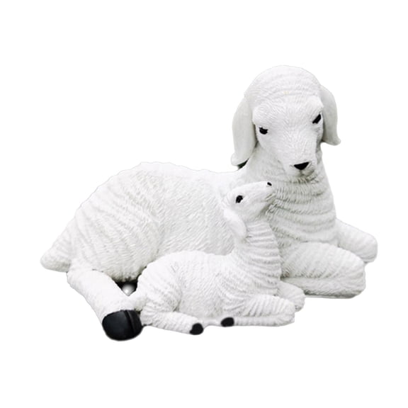 Resins Goat Statue Artificial Miniature Lambs Sheep Figurines for Artistics Home Decoration and Potted Plant Ornaments