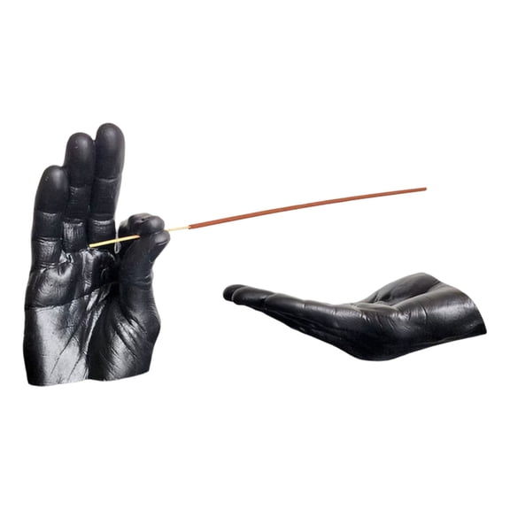 Resins Human Hand Shape Incenses Stick Holder with Ashes Catchers for Yoga Meditations and Home Decoration Ornaments