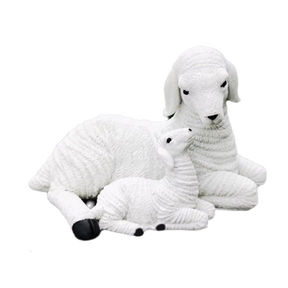 Resins Lambs Figurines Ornaments Artificial Miniature Sheep Figures Statues for Home and Garden Landscape Decoration