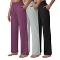 thumbnail image 1 of Women's High Waist Lounge Pants Wide Leg Yoga Sweatpants Loose Casual Pockets Drawstring Workout Joggers Pants, 1 of 7