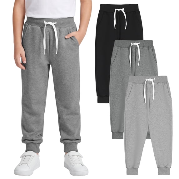 Resinta 3 Pack Toddlers and Baby Boys Pull-On Pants Kids Sport Jogger Casual Active Playwear Sweats Pants with Pocket