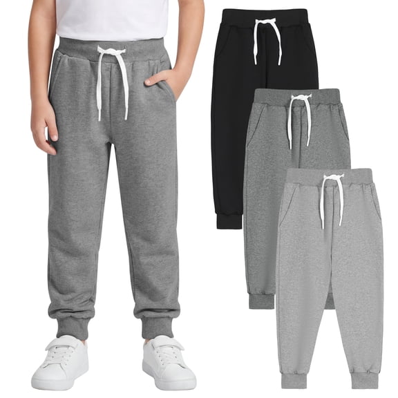 Resinta 3 Pack Toddlers and Baby Boys Pull-On Pants Kids Sport Jogger Casual Active Playwear Sweats Pants with Pocket