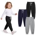 thumbnail image 1 of Resinta 3 Pack Toddler Girls Boys Sweatpants Kids Casual Athletic Pull-On Cotton Jogger Pants with Drawstring for Boys Girls, 1 of 10
