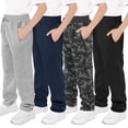 thumbnail image 1 of Resinta 4 Pack Boys Fleece Jogger Sweatpants with Pocket Drawstring Soft Youth Active Athletic Jogger Pants for 5-16 Years, 1 of 2