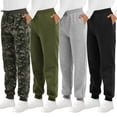 thumbnail image 1 of Resinta 4 Pack Boys' Fleece Sweatpants Kids Athletic Jogger Pants with Pockets Drawstring, 1 of 8