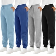 Resinta 4 Pack Boys' Fleece Sweatpants Kids Athletic Jogger Pants with Pockets Drawstring