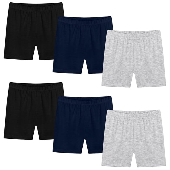 Resinta 6 Pack Girls Bike Shorts Under Dress Dance Cartwheel Shorts for Toddler Kids Summer Clothes Multicolor