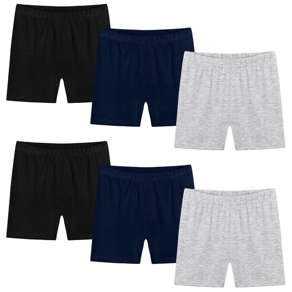 Resinta 6 Pack Girls Bike Shorts Under Dress Dance Cartwheel Shorts for Toddler Kids Summer Clothes Multicolor