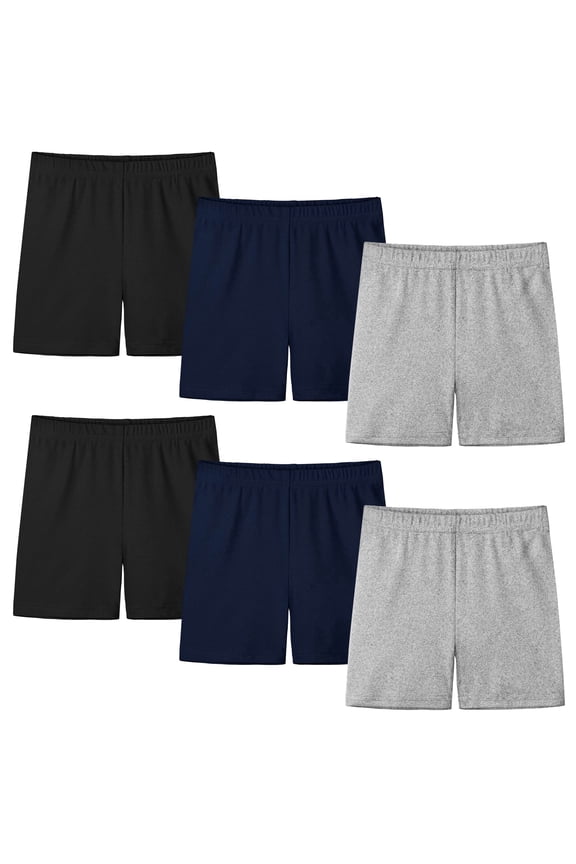 6 Pack Girls Bike Shorts Under Dress Dance Cartwheel Shorts for Toddler Kids Summer Clothes Multicolor