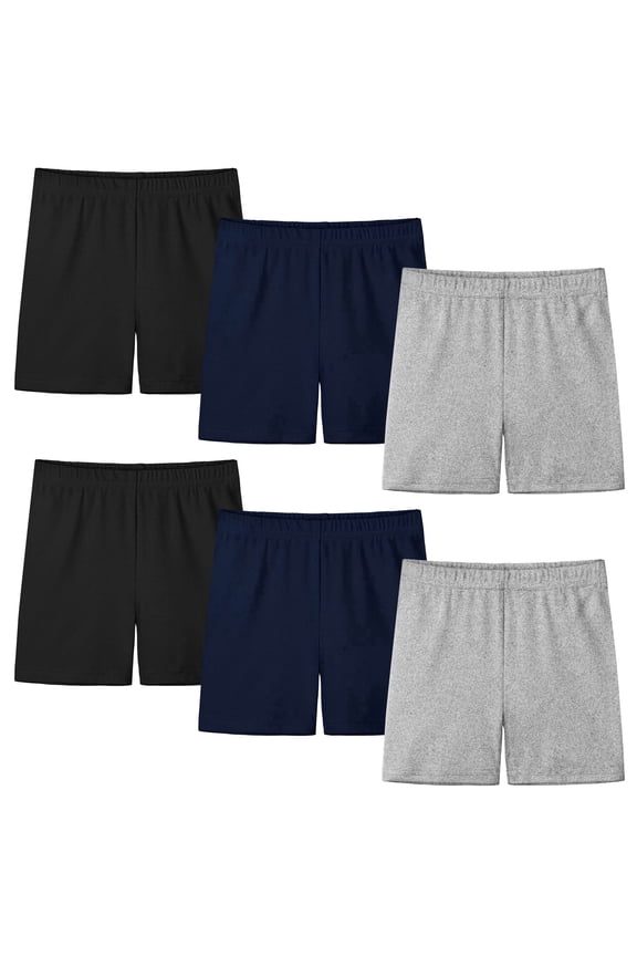 6 Pack Girls Bike Shorts Under Dress Dance Cartwheel Shorts for Toddler Kids Summer Clothes Multicolor