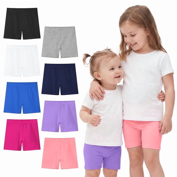 Resinta 8 Pack Baby Toddler Girls Cotton Bike Shorts Kids Safety Under Dress Dance Shorts