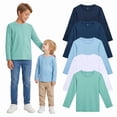 thumbnail image 1 of Resinta Boys 5 Pack Cotton Long Sleeve T-Shirts, Soft Crew Neck Basic Tees for Toddler & Little Boys, Everyday School Tops, 1 of 10