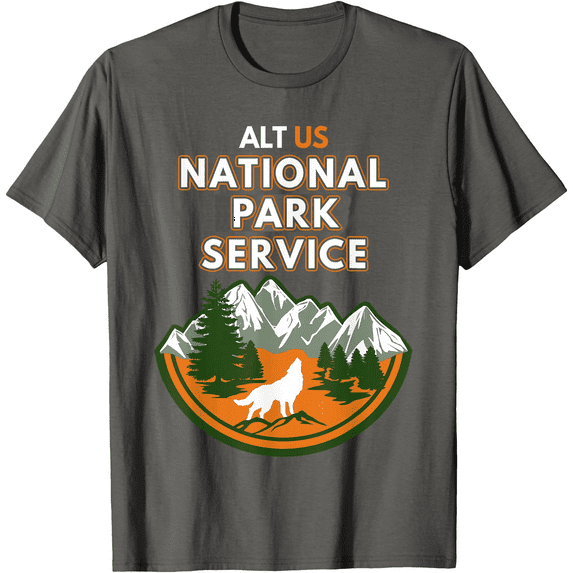 Resist Alt US National Park Service Wolf Unisex T-Shirt for Men Women Kids Toddler,Charcoal Color,Size 3T