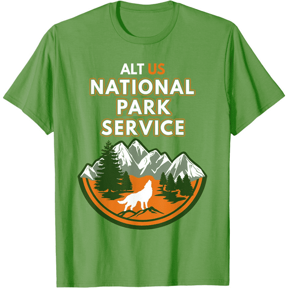 Resist Alt US National Park Service Wolf Unisex T-Shirt for Men Women Kids Toddler,Lime Color,Size 2T