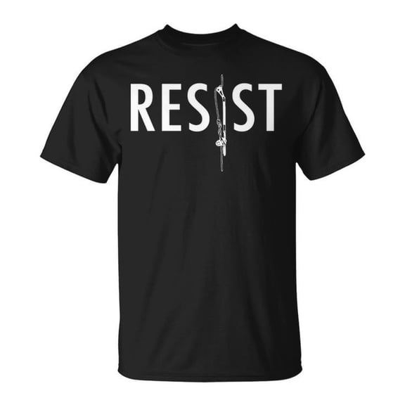 Resist Graphic Tee Unisex Adult Cotton Empowerment Message Gift Casual Activism Statement T-Shirt, Size 2XL, Color Black