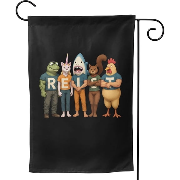 Resist Portland Animal Frog Garden Flags 12x18 Double Sided for Outdoor Decor