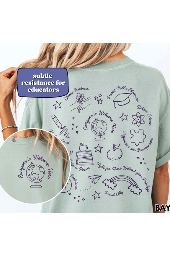 Resist Teacher Shirt Subtle Message Political Teacher Gifts Protect Public Schools Tee Bac