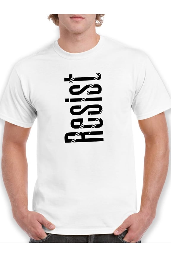 Resist Written Vertically T-Shirt Men -GoatDeals Designs, Male Medium