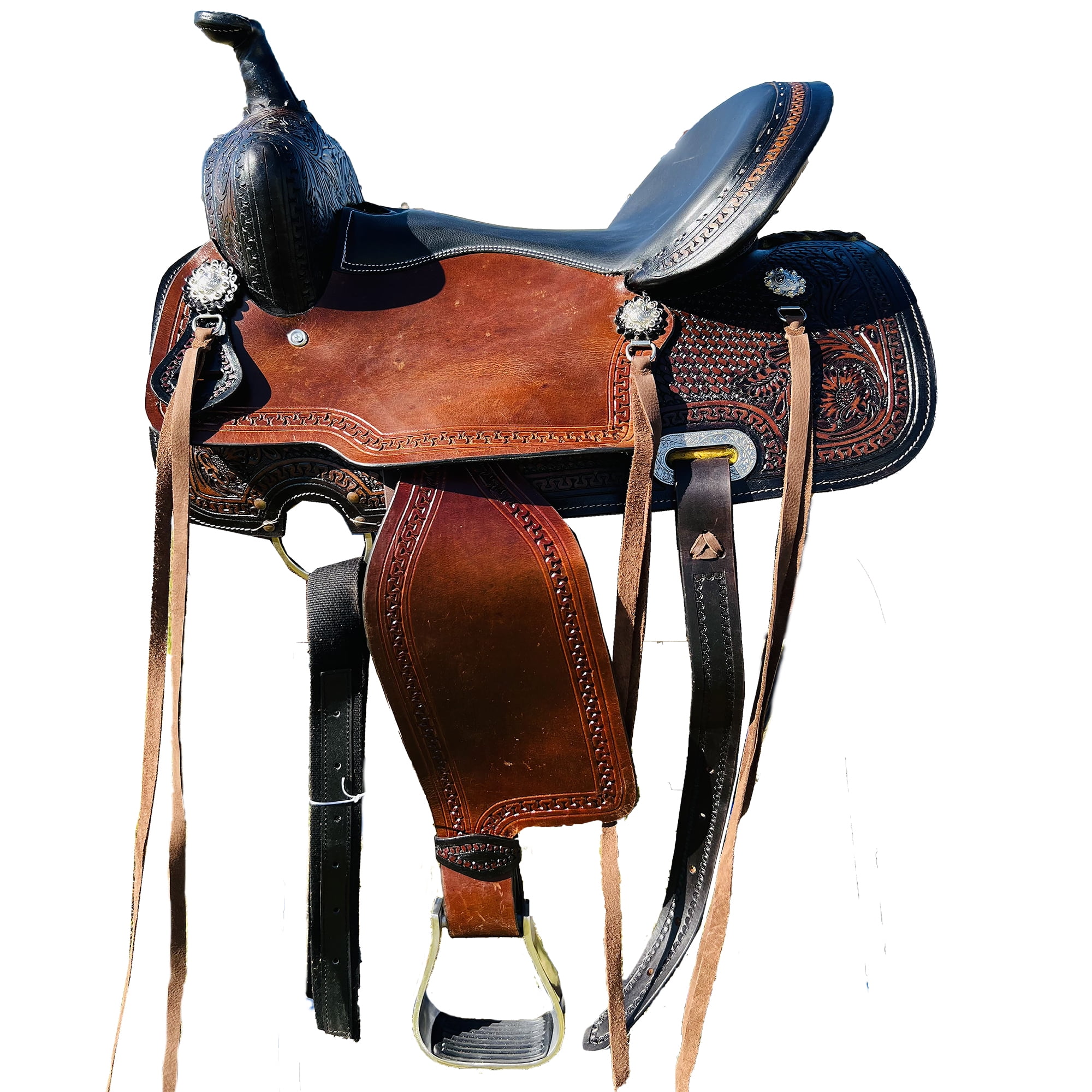 Resistance Western Horse Pleasure Adult Saddle with Floral