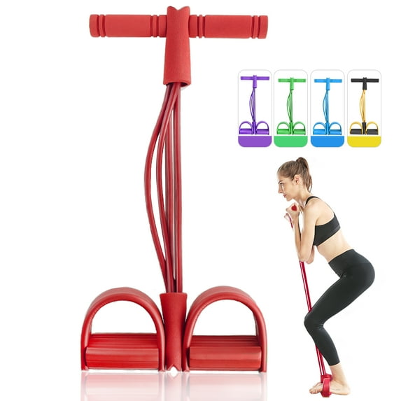 Resistance Band, 4-Tube Pedal Resistance Bands with Handles, Elastic Pull Rope Fitness Equipment for Home Workout, Strength Training, Physical Therapy, Yoga, Pilates