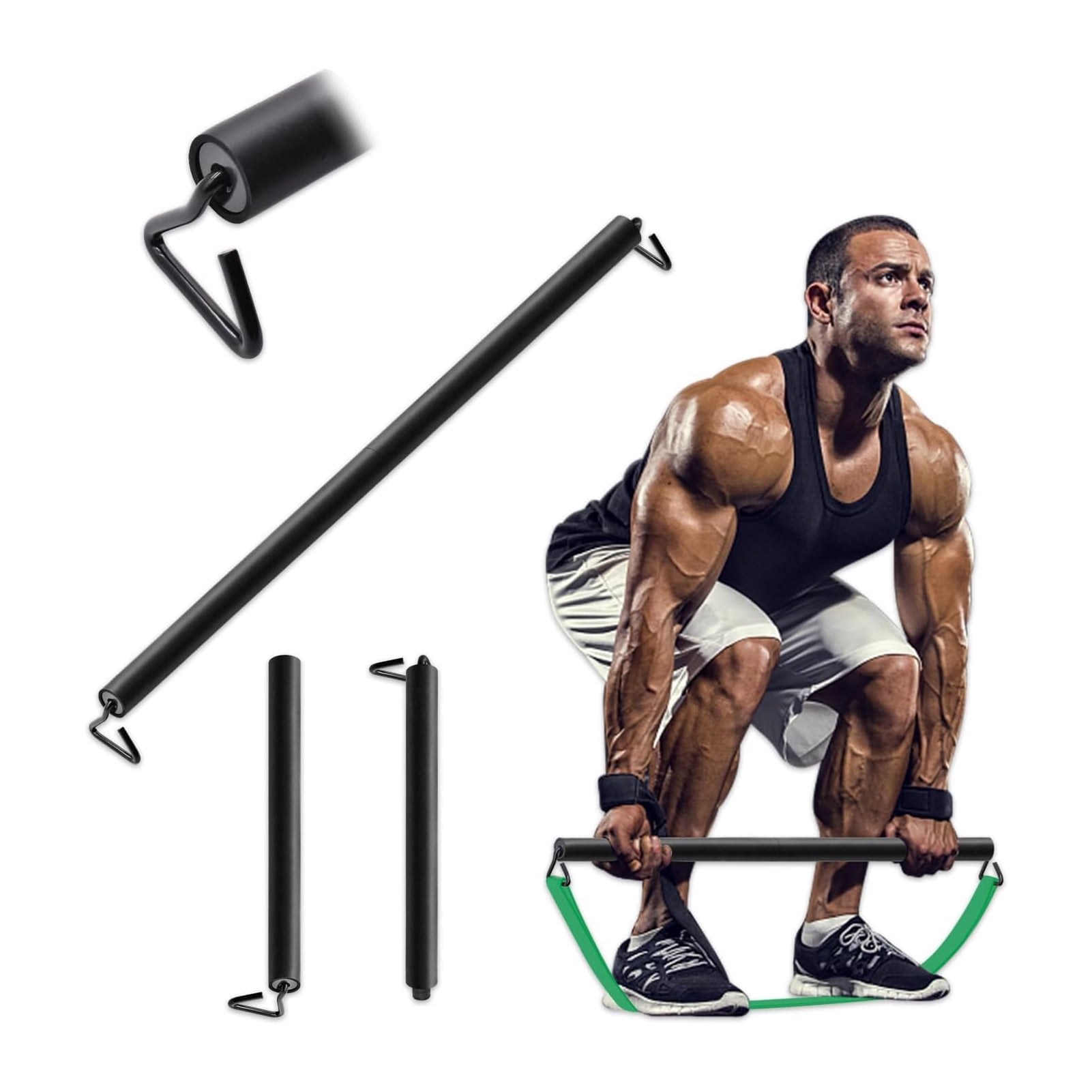 Home Gym With Resistance Bands & Workout Bar