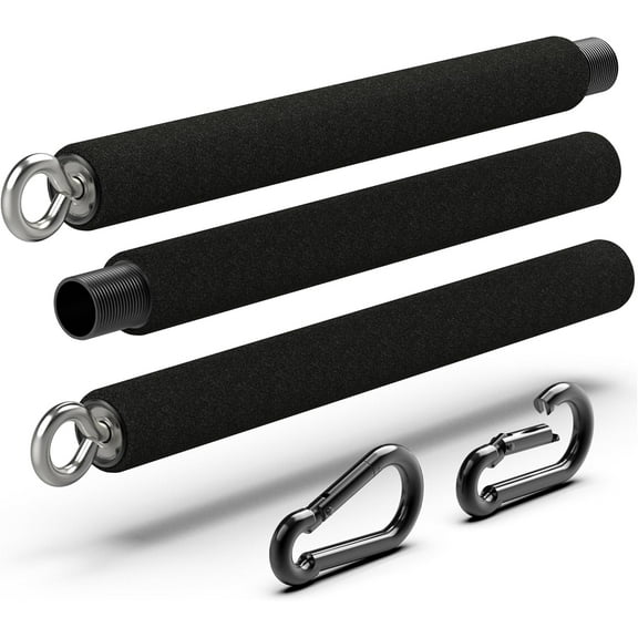 Resistance Band Bar - Portable Steel Workout Bar for Resistance Bands - Adjustable 38 to 26 Inch - Straight Bar Attachment for Cable Machine and Home Gym Exercises