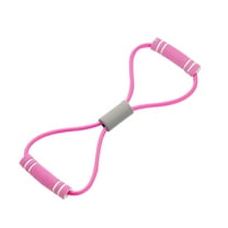 Resistance Band with Handles, Figure 8 Stretch Fitness Strap for Full-Body Workouts, Strength Training, Flexibility, Exercise Elastic Rope for Gym Home - Pink