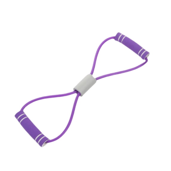 Resistance Band with Handles, Figure 8 Stretch Fitness Strap for Full-Body Workouts, Strength Training, Flexibility, Exercise Elastic Rope for Gym Home - Purple
