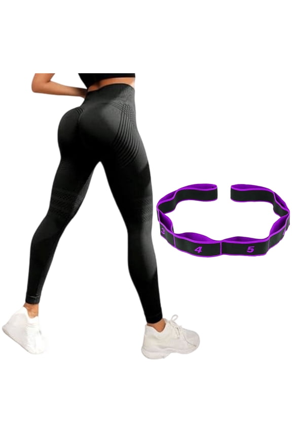 Resistance Band Leggings, 3D Anti Cellulite Leggings, High Waisted Butt Lifting Yoga & Gym Pants for Women