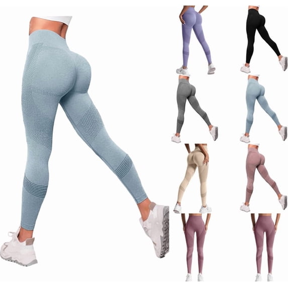 Resistance Band Leggings, Leggings with Resistance Bands Built in for Yoga, Gym Sky Blue XL