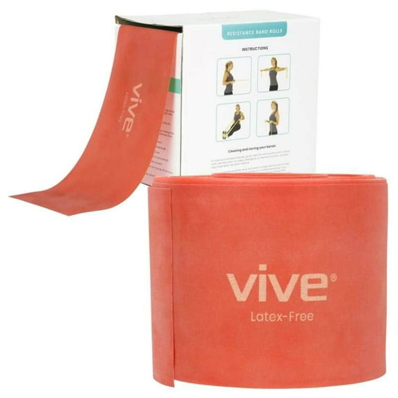 Vive Professional Non-Latex Resistance Band Roll – 25-Yard Elastic for Physical Therapy, Strength Training, Rehabilitation, and Full-Body Workouts, Medium